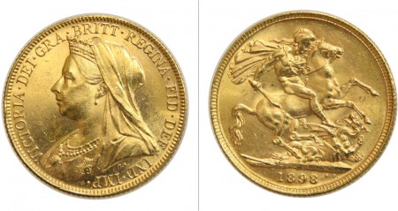 320 eur  1 libra 1898  SC Inglaterra oro 917  7,98 gr